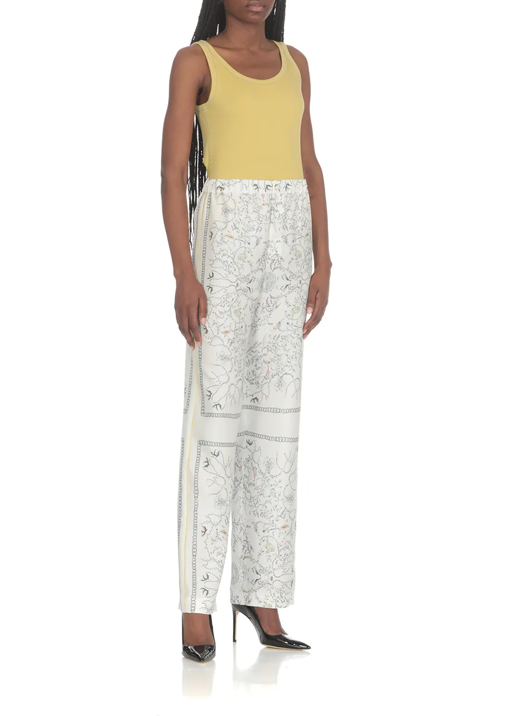Graphic Printed Straight-Leg Trousers