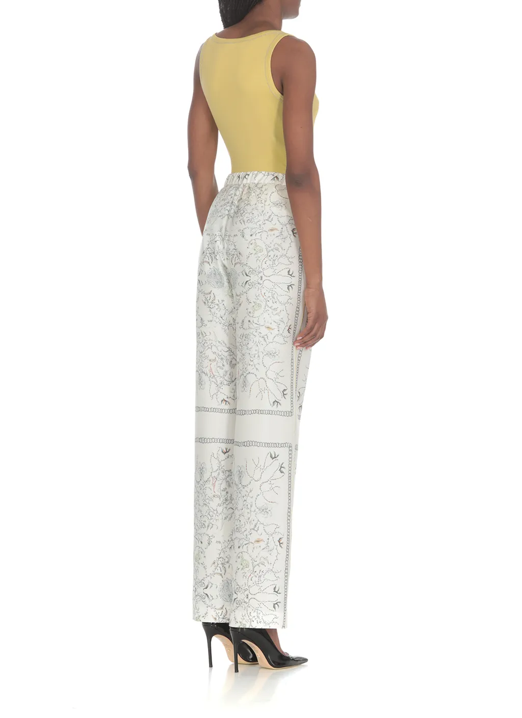 Graphic Printed Straight-Leg Trousers