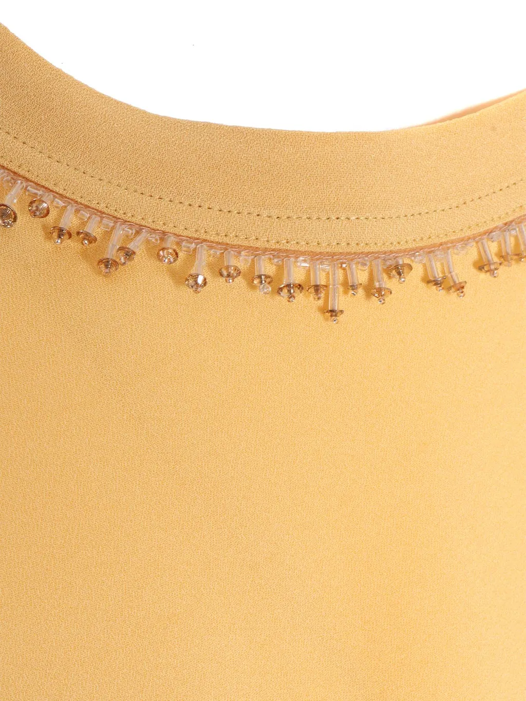 Bead-Embellished Round-Neck Blouse