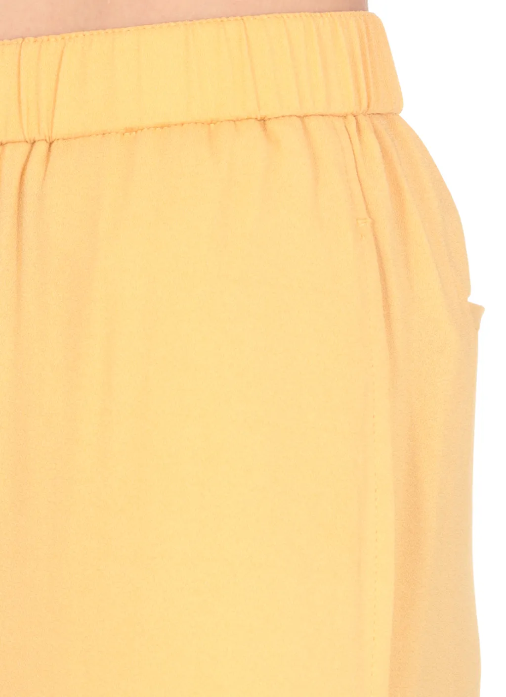 Elasticated Waistband Straight Crepe Trousers