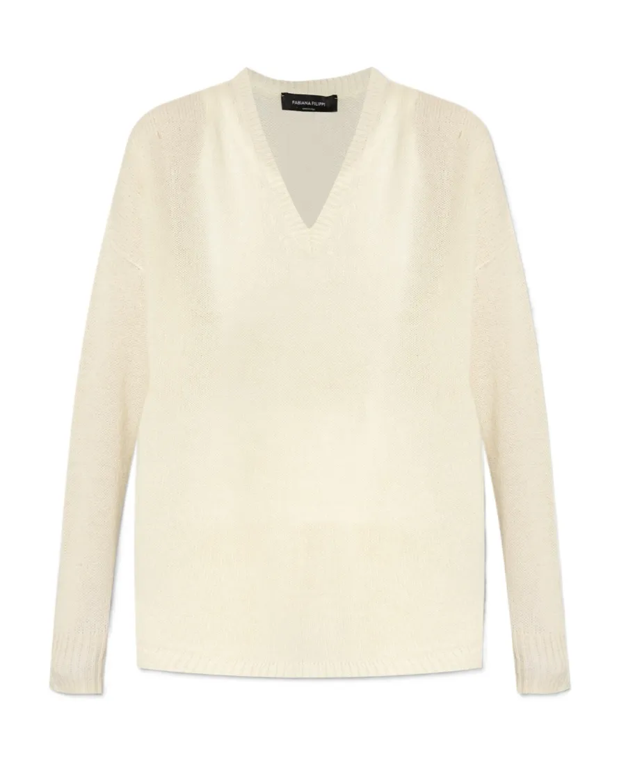 V-Neck Drop Shoulder Jumper