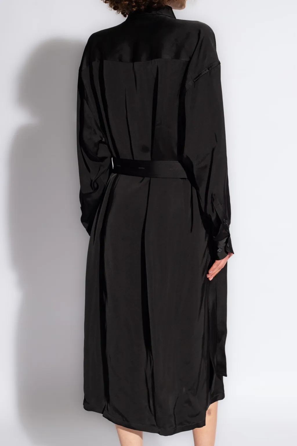 Belted Satin Shirtdress