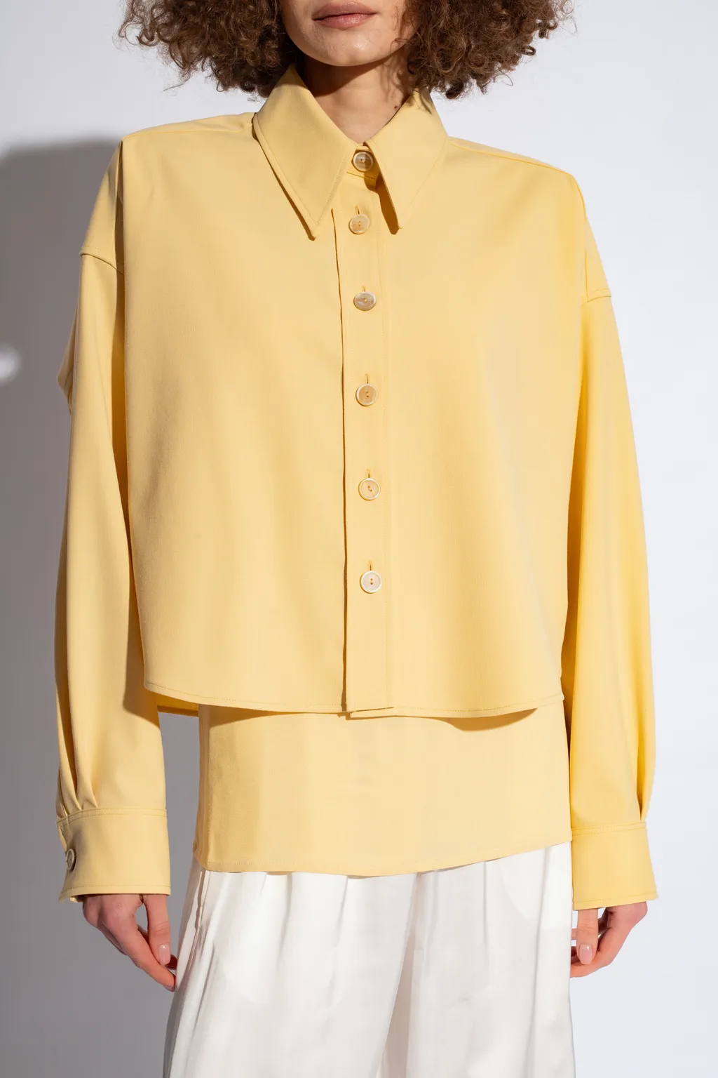 Drop-Shoulder Cropped Shirt