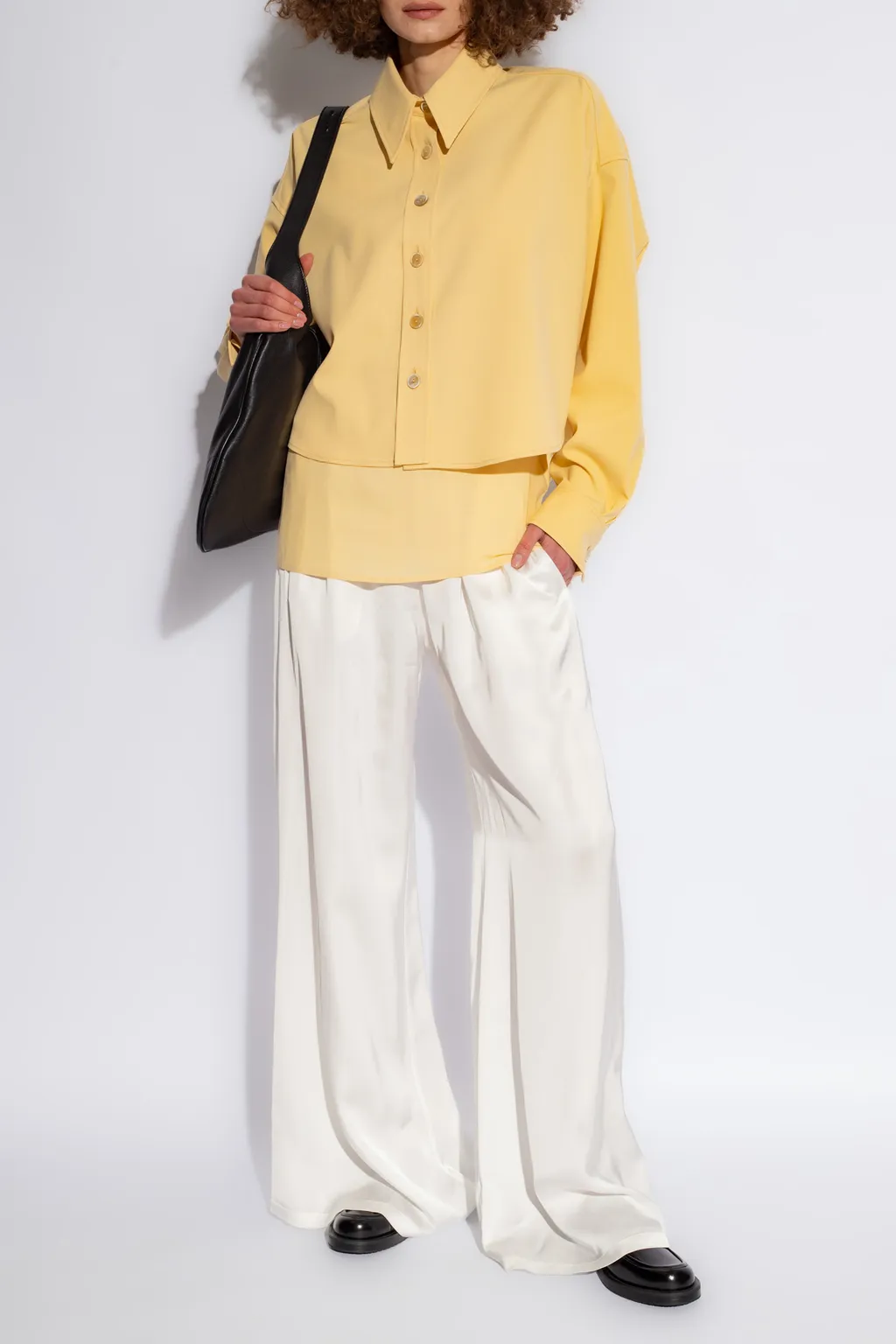 Drop-Shoulder Cropped Shirt