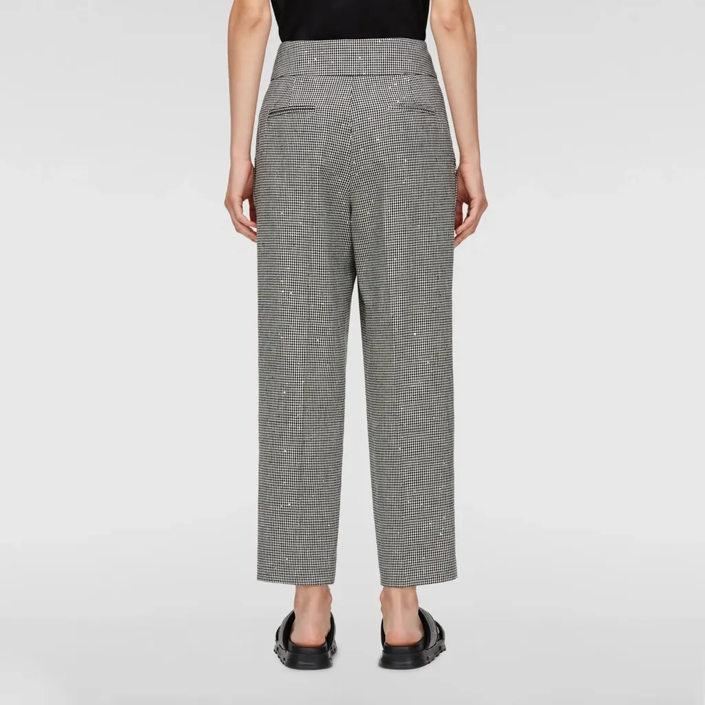 Tapered-Leg Checked Trousers