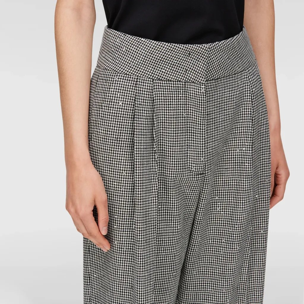 Tapered-Leg Checked Trousers
