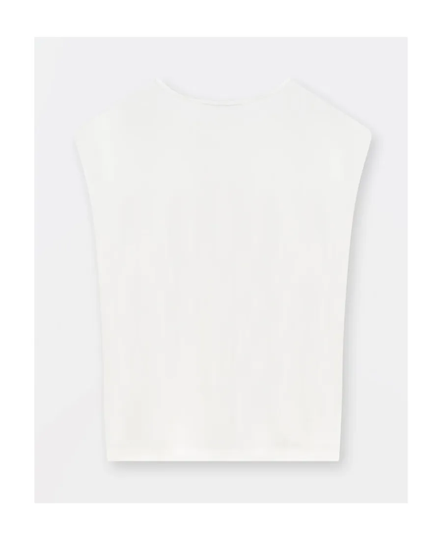 Beaded-Trim Crewneck Blouse