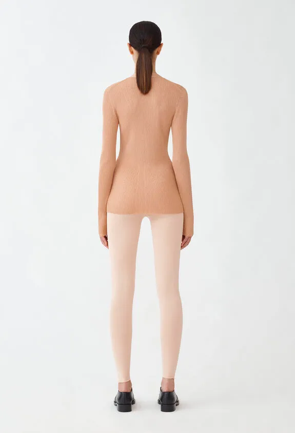 Metallic-Threading Ribbed-Knit Cardigan