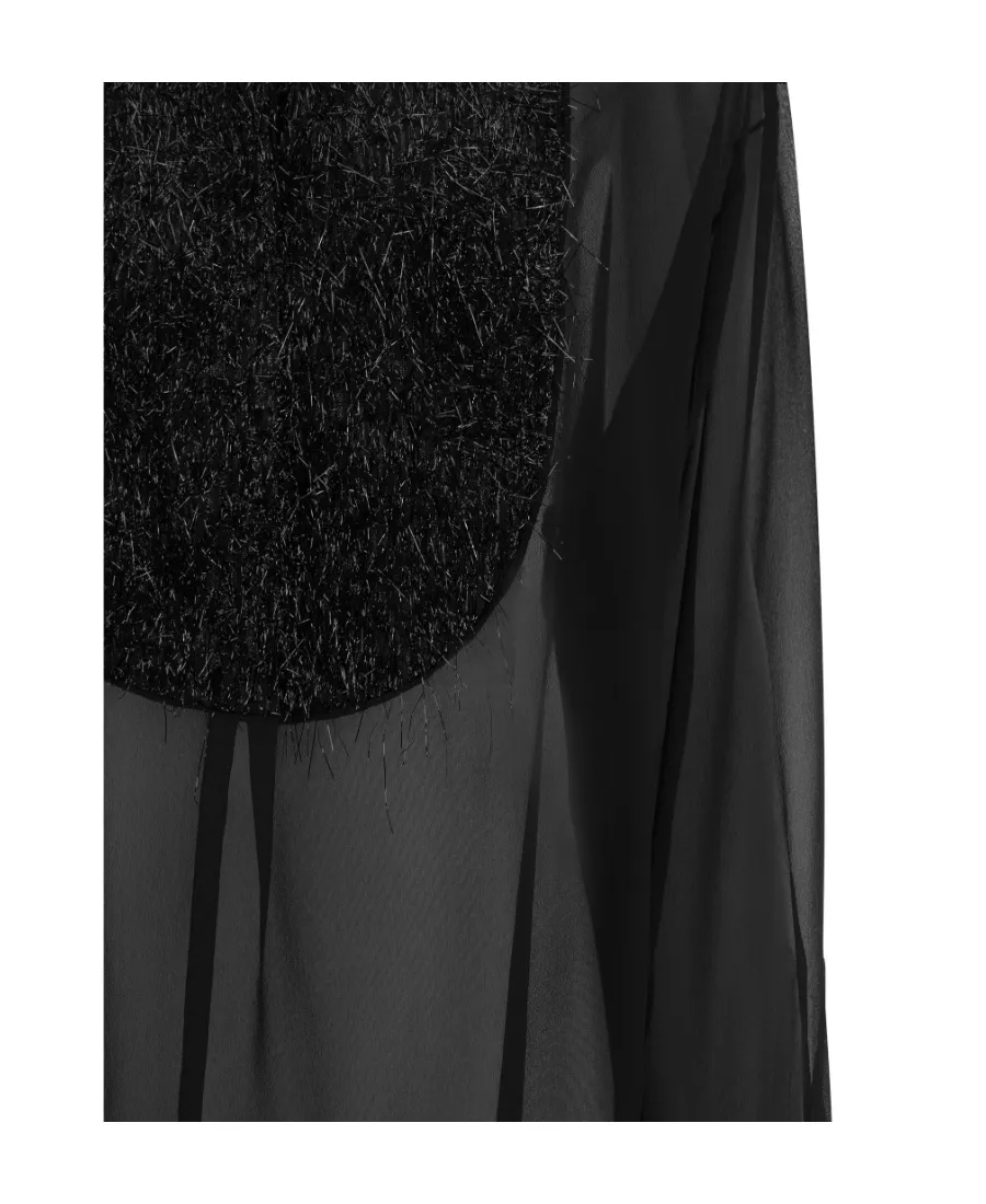 Sheer Sleeved Panelled Blouse