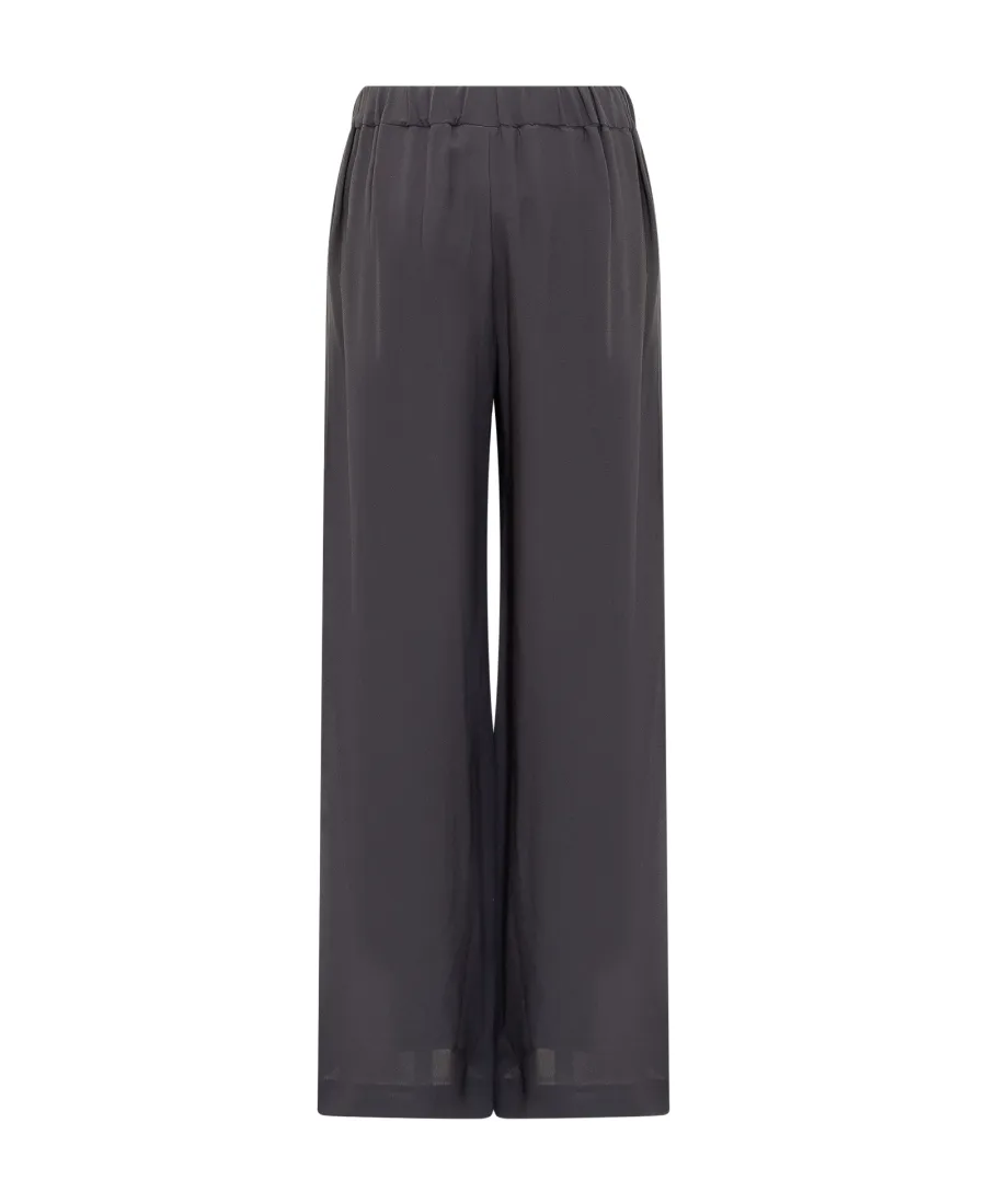 Wide-Leg Drawstring Trousers