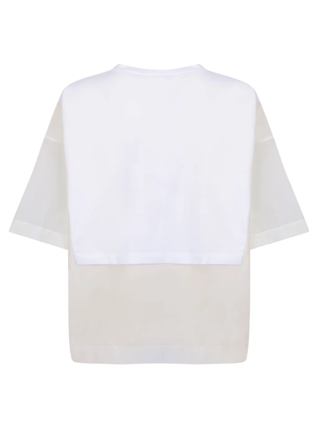 Semi-Sheer Panelled Crewneck Top