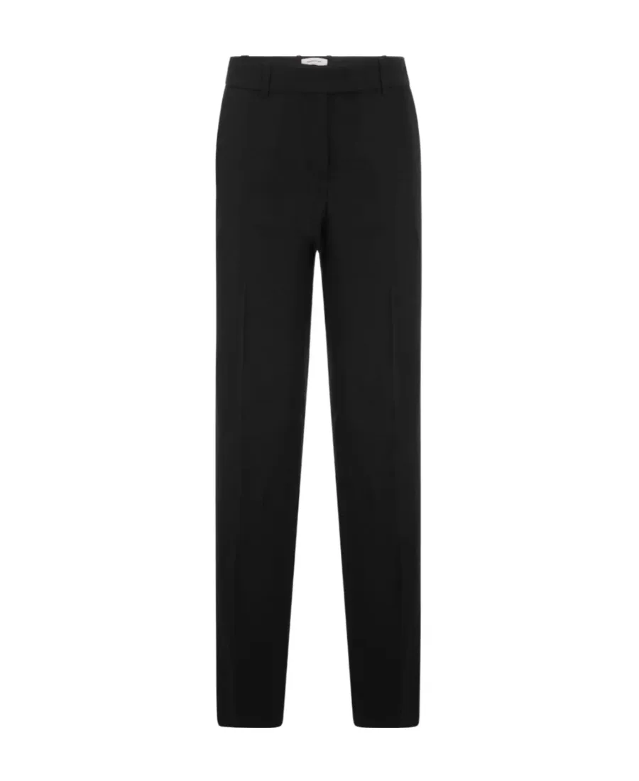 Mid-Waist Casual Pants With Crease Design