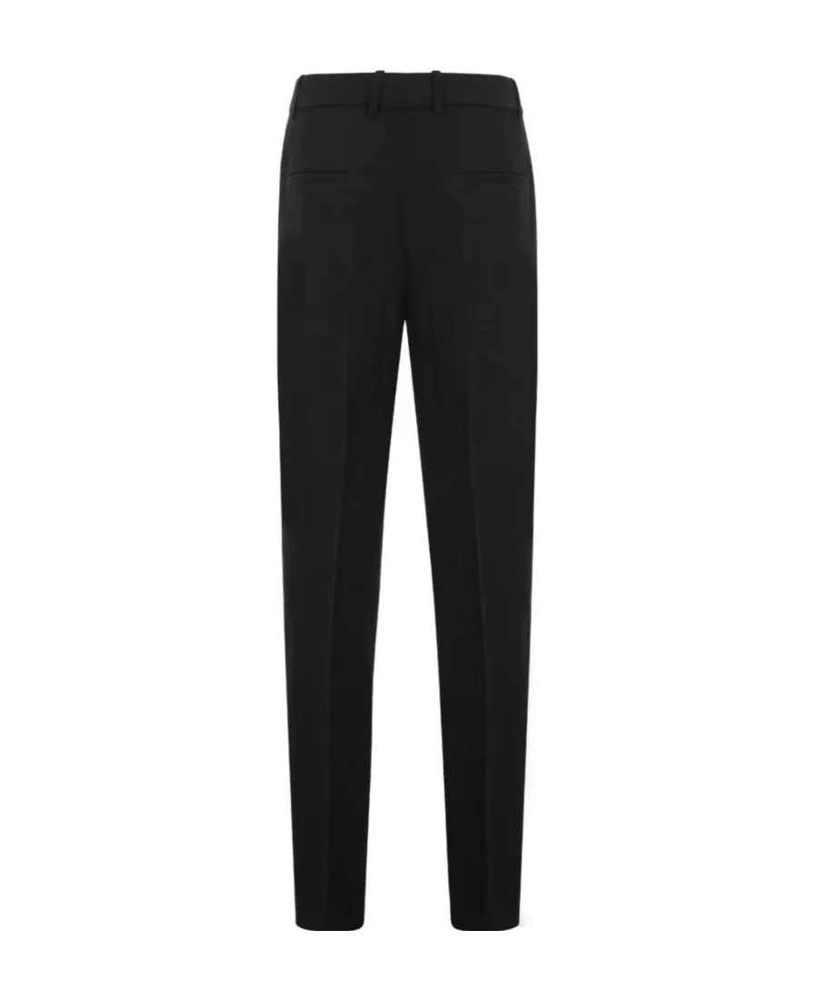 Mid-Waist Casual Pants With Crease Design