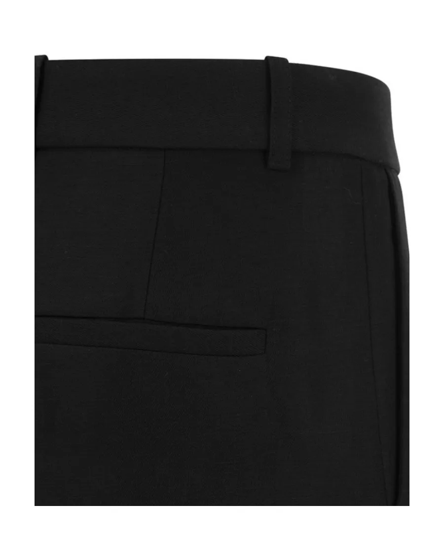 Mid-Waist Casual Pants With Crease Design