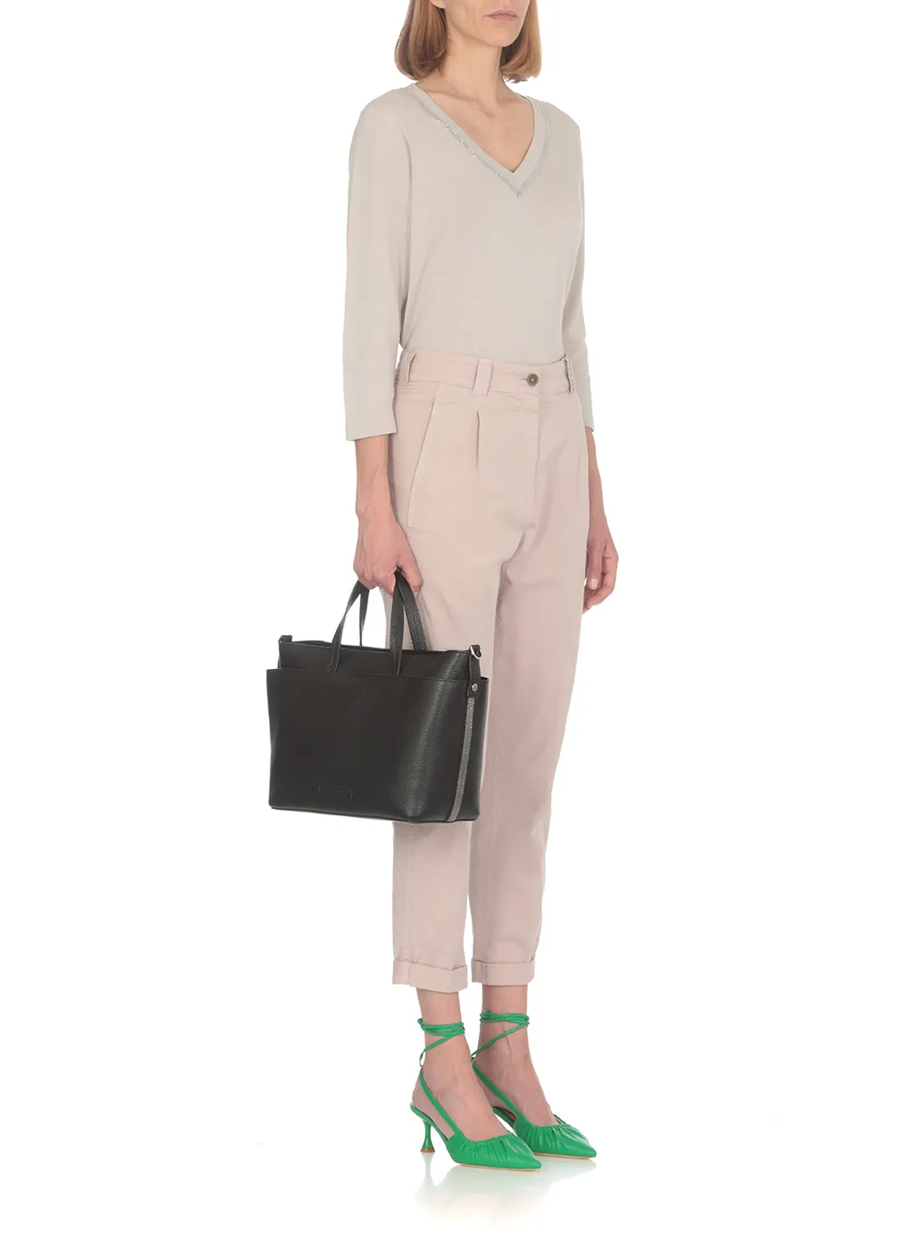 Casual Pants With Waist And Loop Straps