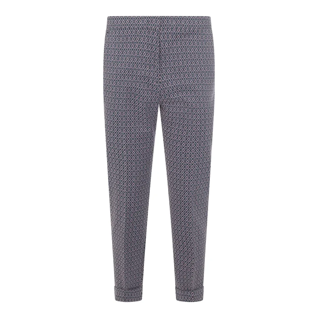 Turn-Up Hem Pleated Trousers