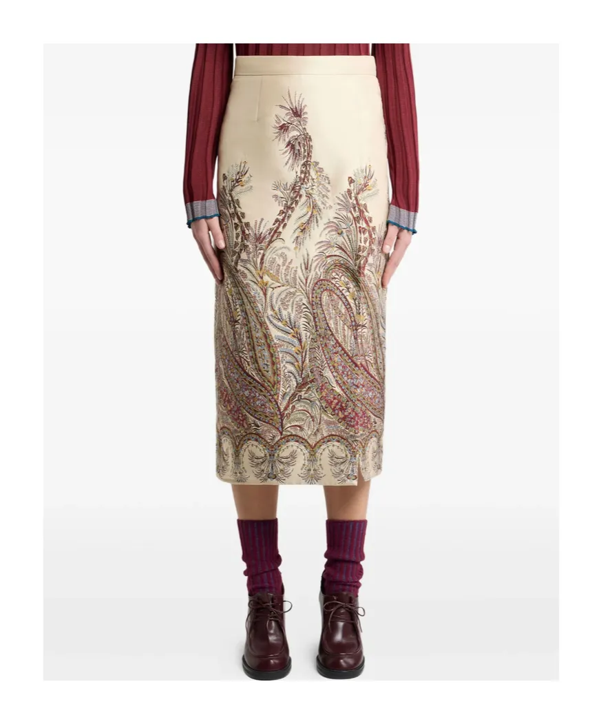 Paisley Jacquard Skirt