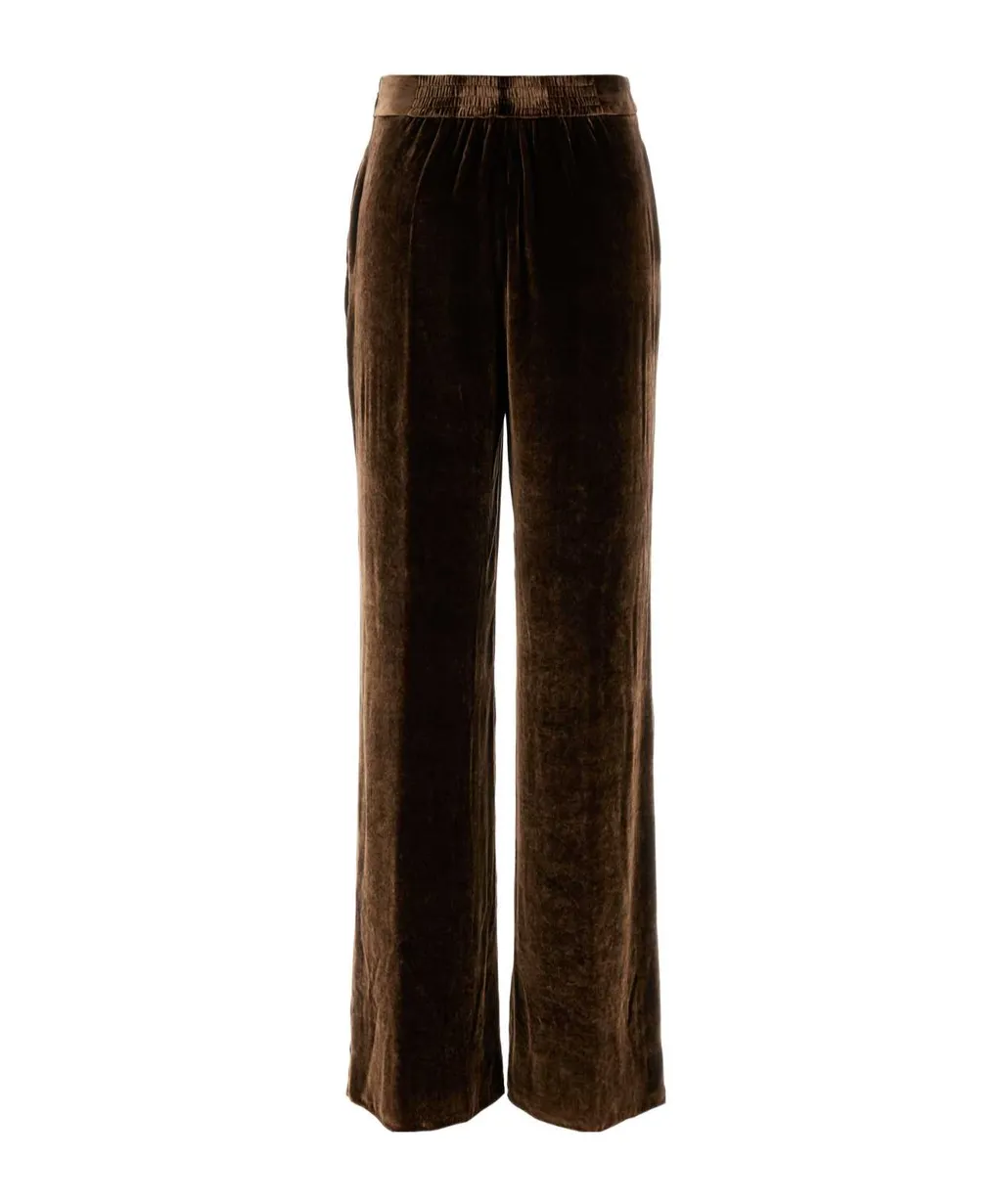 Wide-Leg Velvet Palazzo Trousers