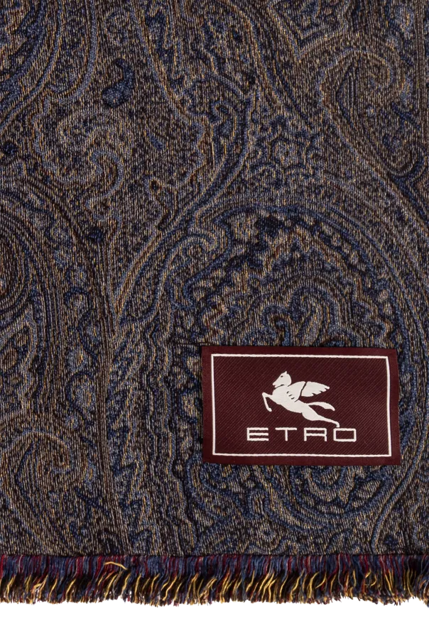 Logo Patch Frayed Edge Scarf