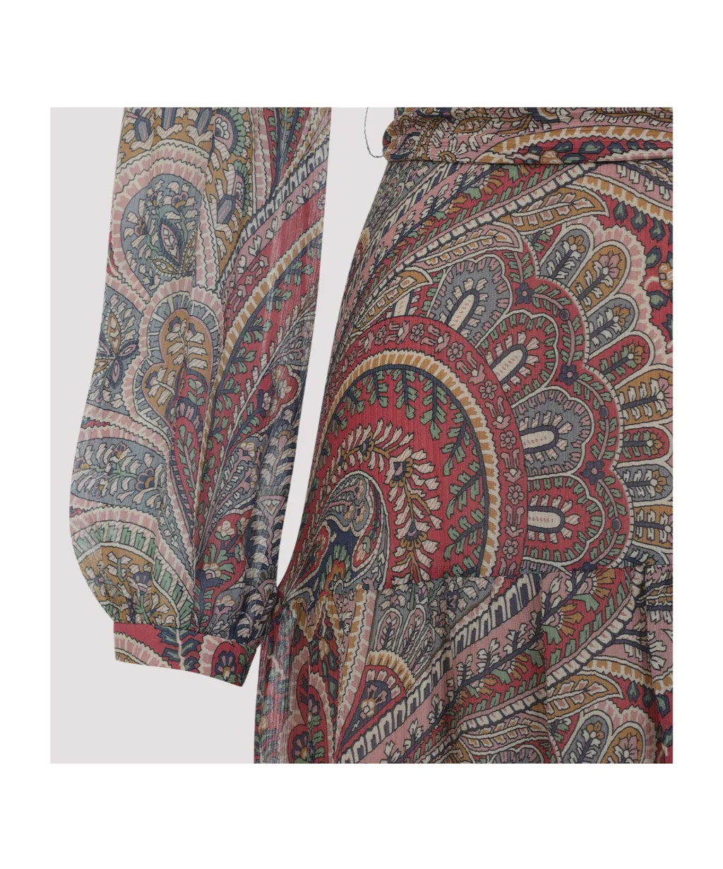 Silk Crepon Paisley Dress