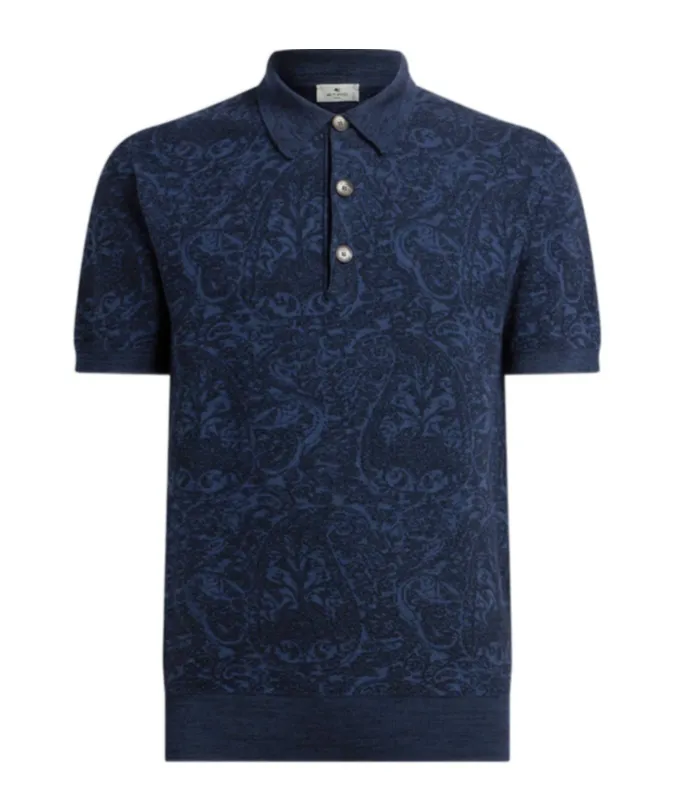 Cotton And Wool-Blend Jacquard Polo