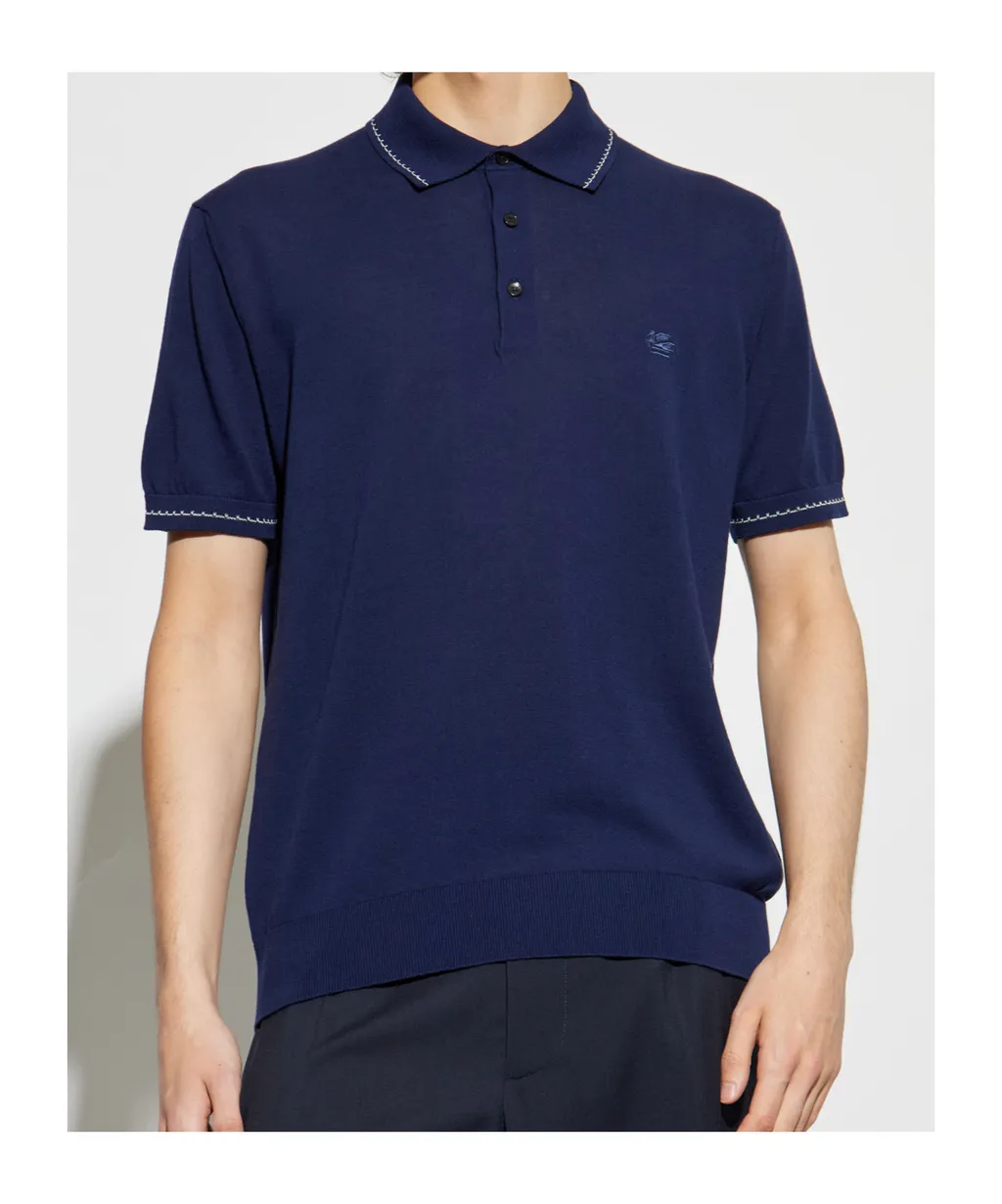 Pegaso Embroidered Knitted Polo Shirt