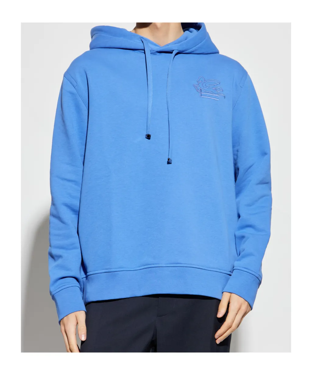 Pegaso Embroidered Drawstring Hoodie