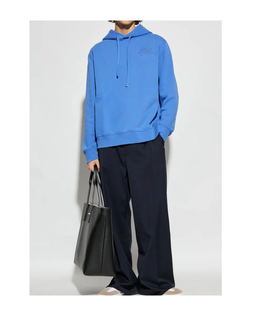 Pegaso Embroidered Drawstring Hoodie