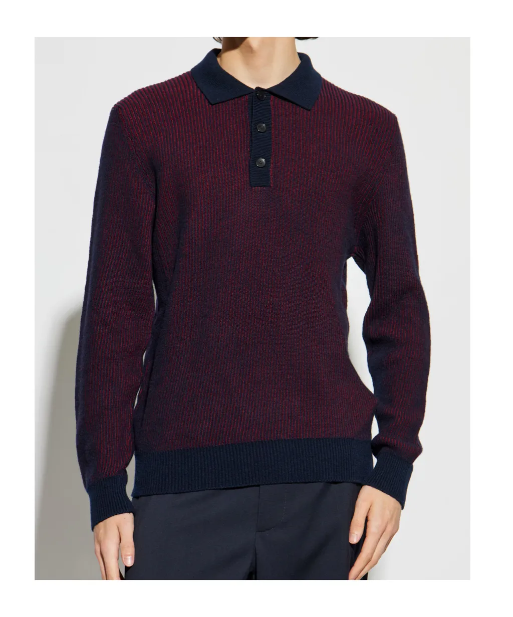 Striped Long-Sleeved Polo Shirt