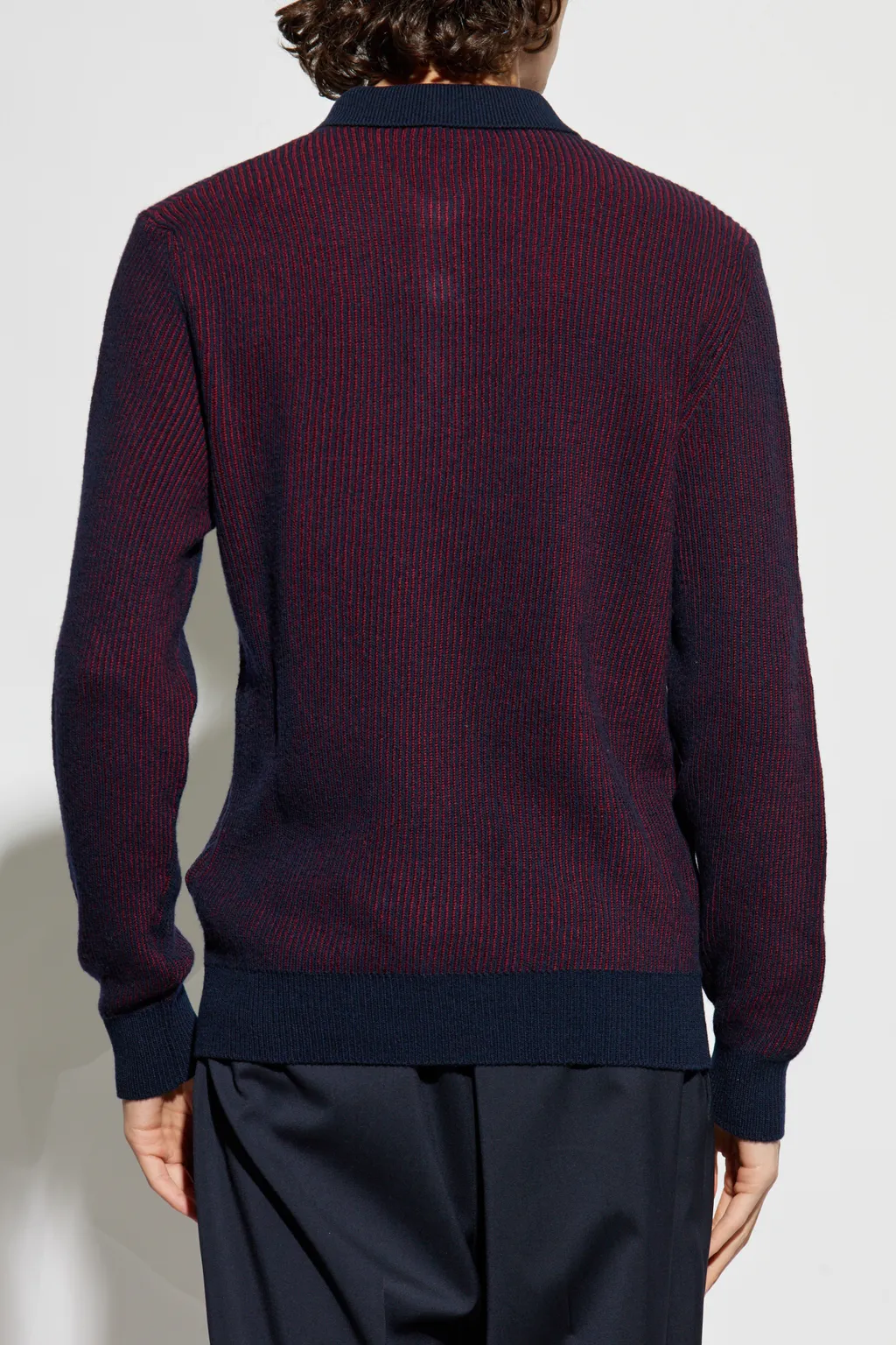 Striped Long-Sleeved Polo Shirt