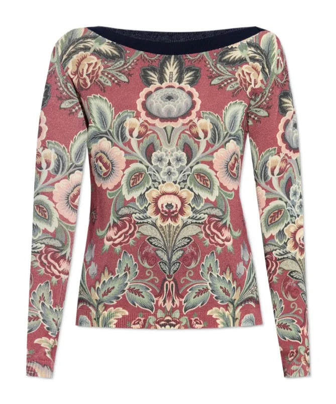 Floral Printed Knitted Jumper