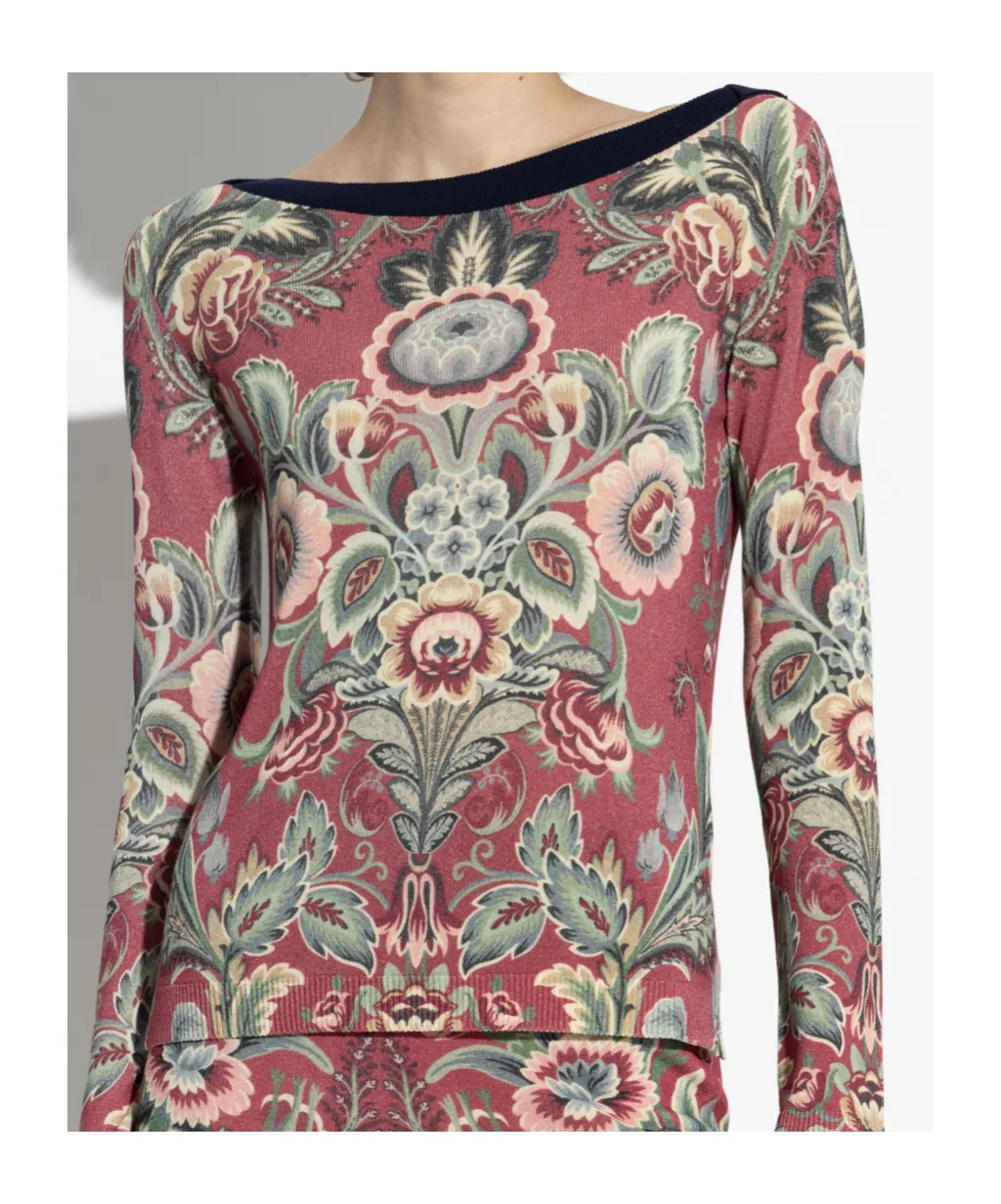 Floral Printed Knitted Jumper