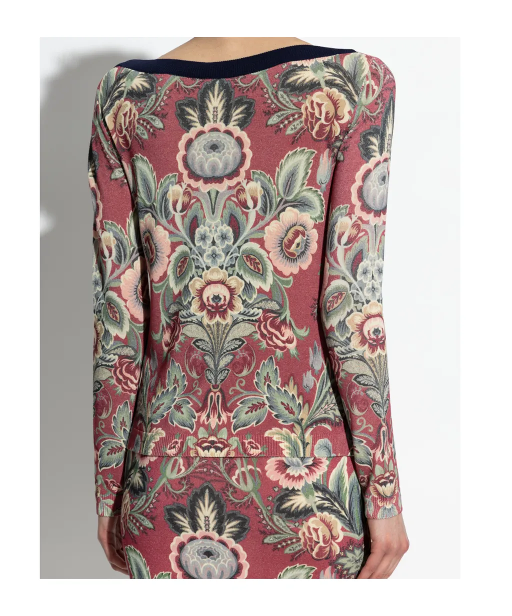 Floral Printed Knitted Jumper