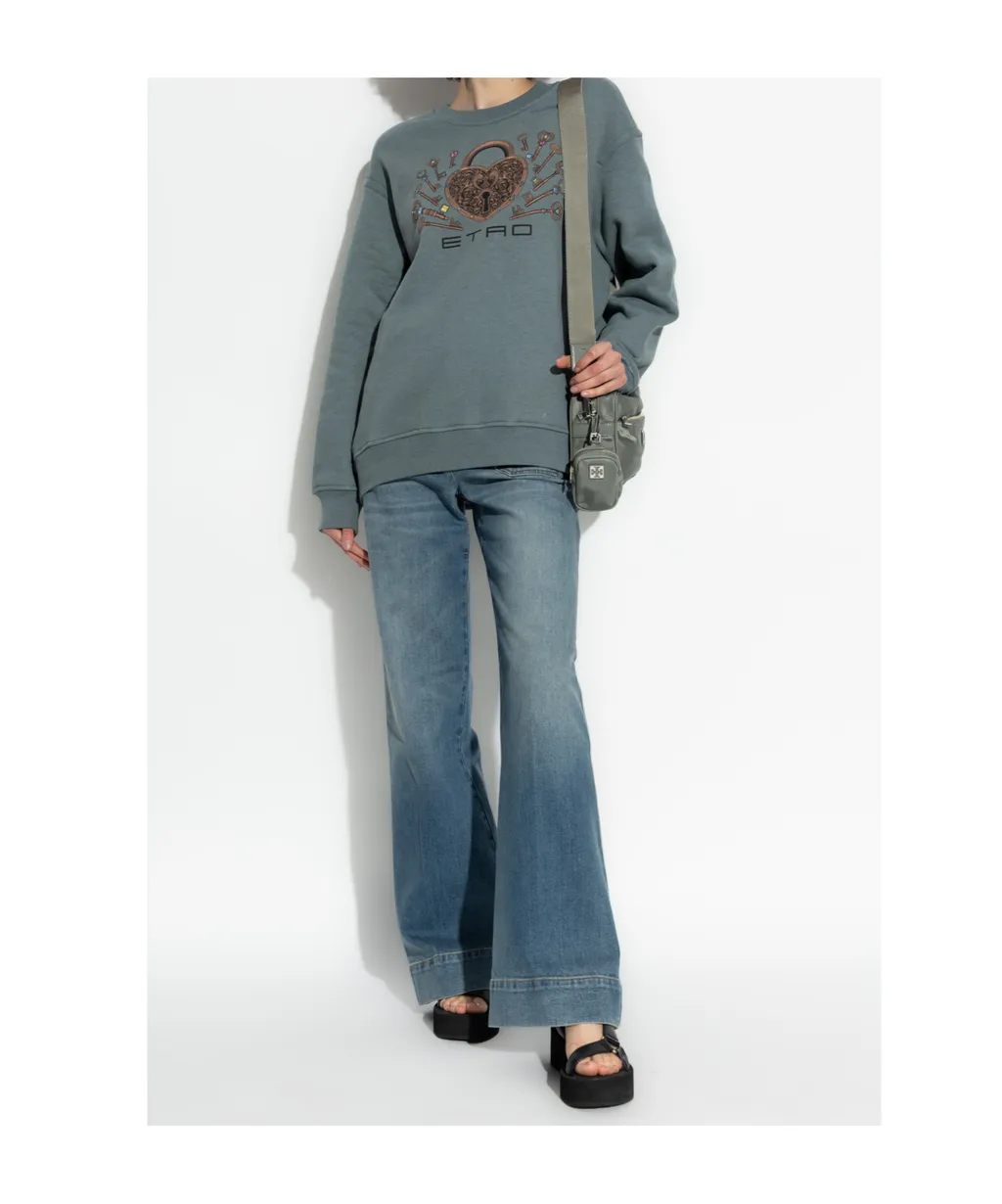 Graphic Printed Crewneck Sweatshirt