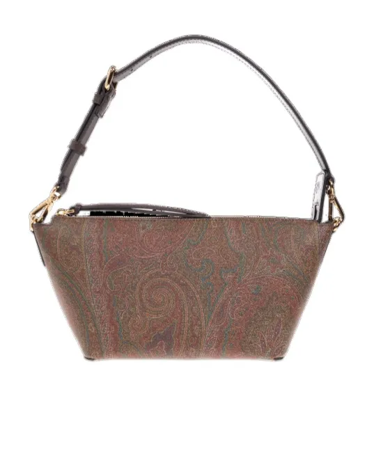 Paisley Printed Zipped Shoulder Bag