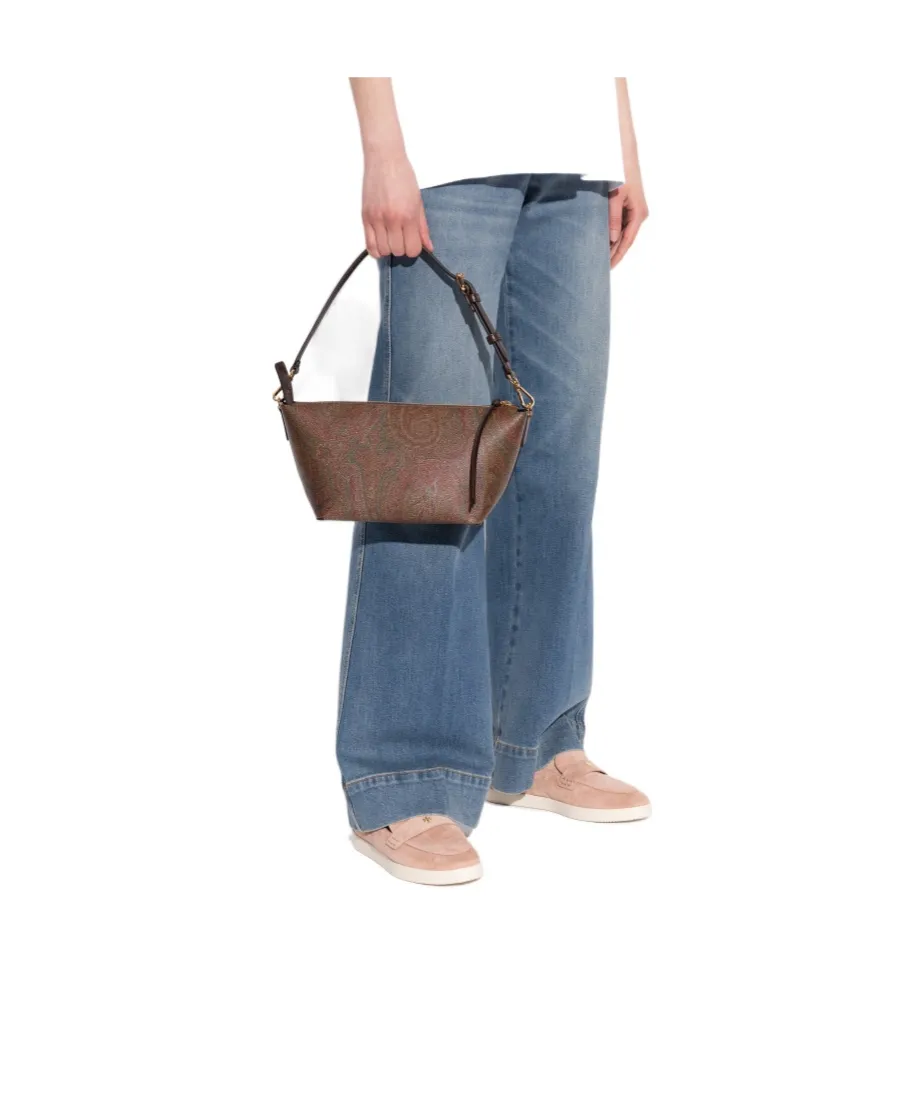Paisley Printed Zipped Shoulder Bag
