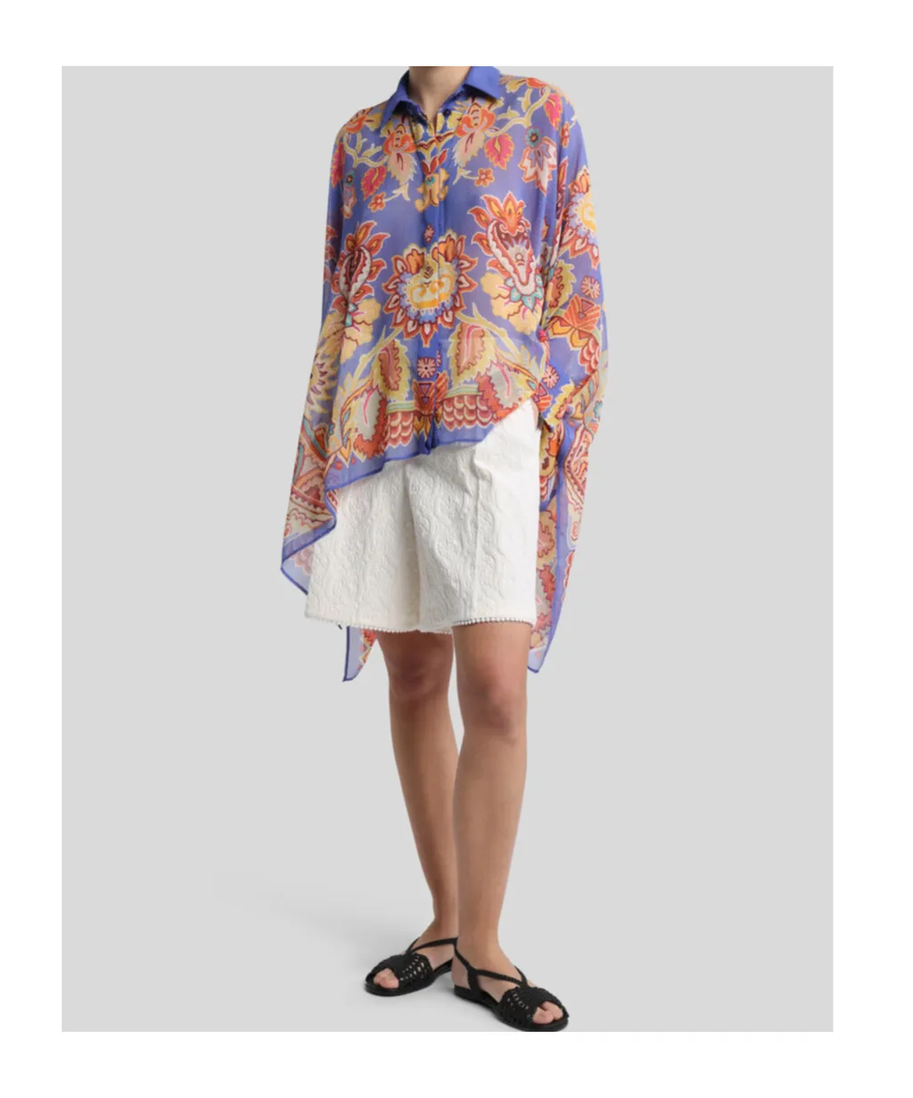 Floral Printed Poncho