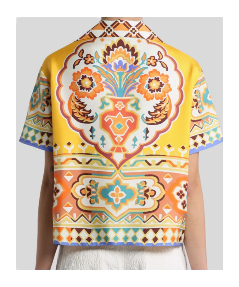 Floral Printed Bowling Shirt
