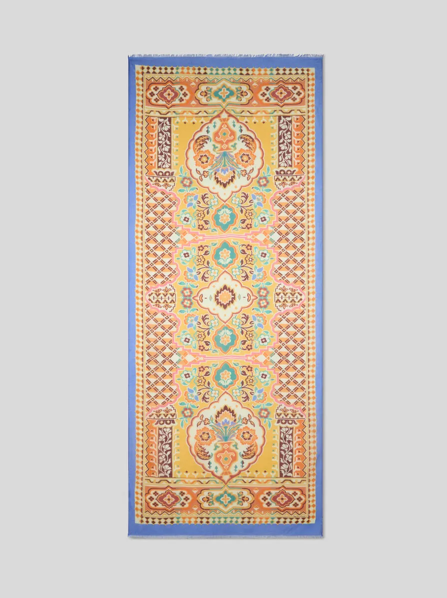 Paisley Printed Frayed Edge Scarf