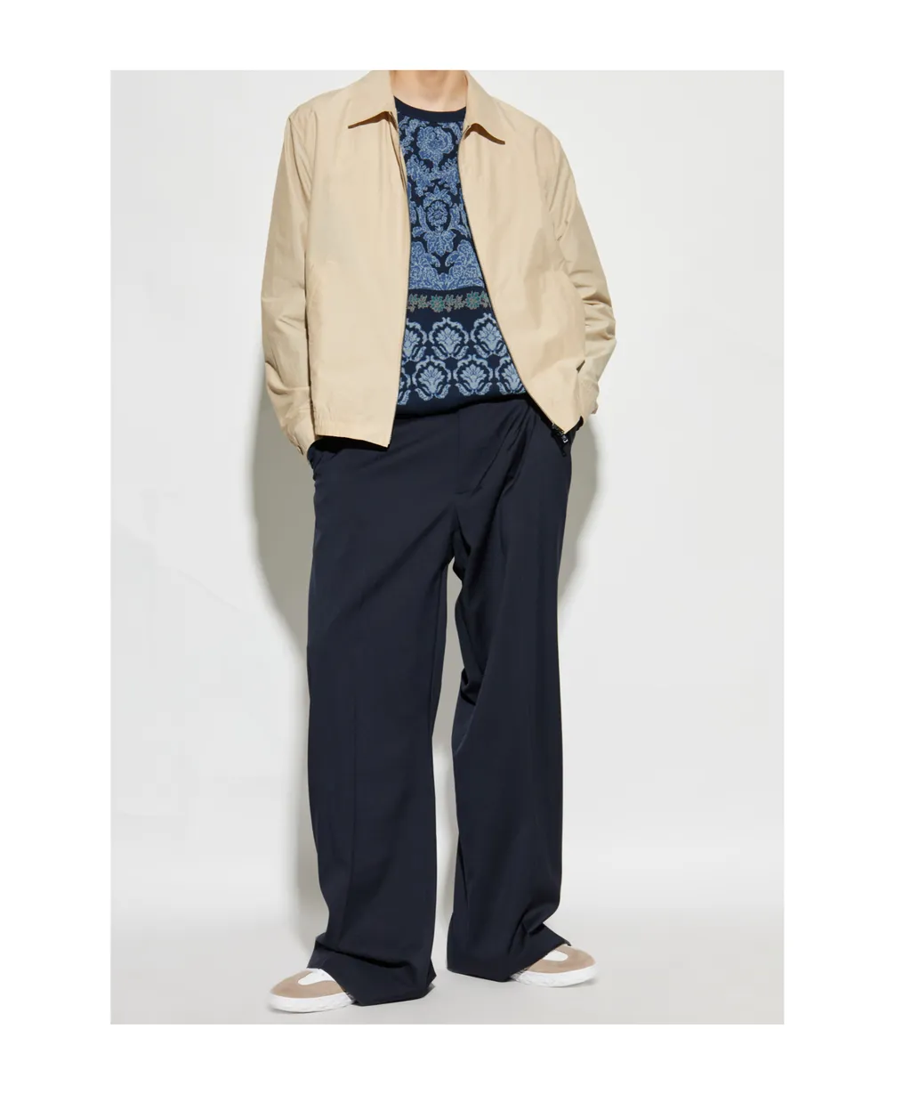 Decorative Pattern Crewneck Knitted Jumper