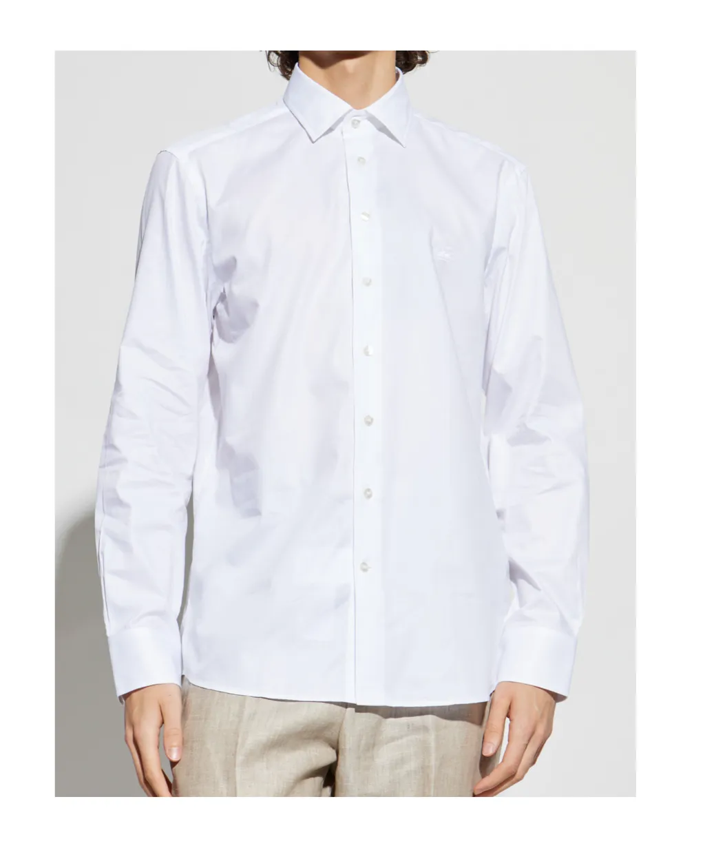 Logo Embroidered Long-Sleeved Shirt