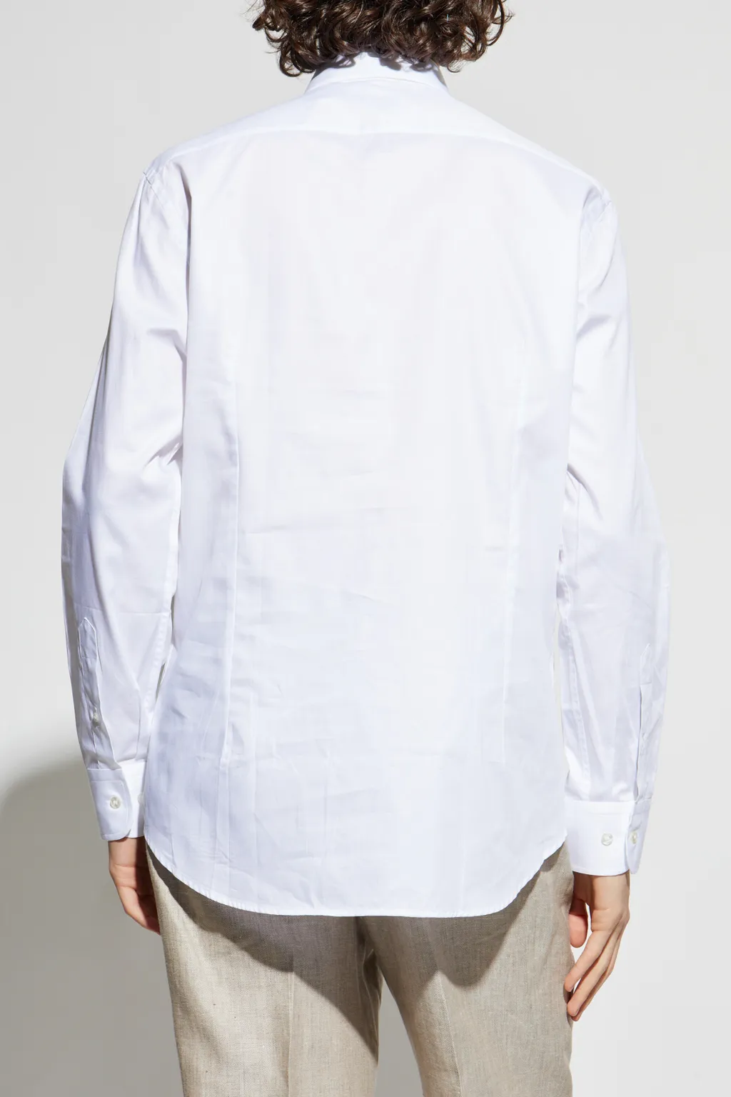 Logo Embroidered Long-Sleeved Shirt
