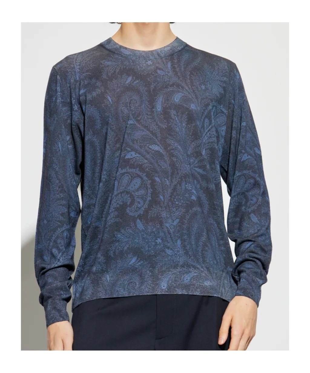 Patterned Crewneck Knitted Jumper