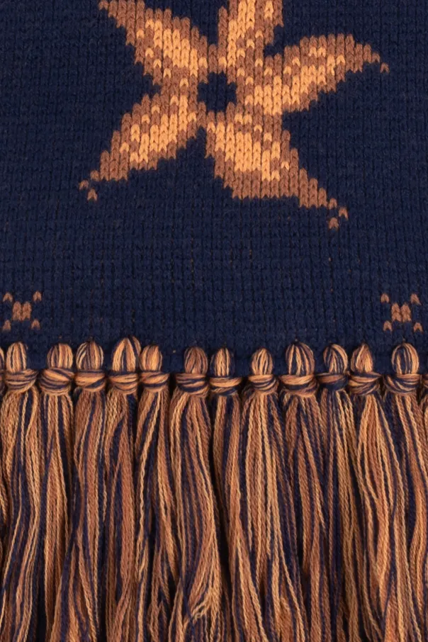 Patterned Fringed Scarf