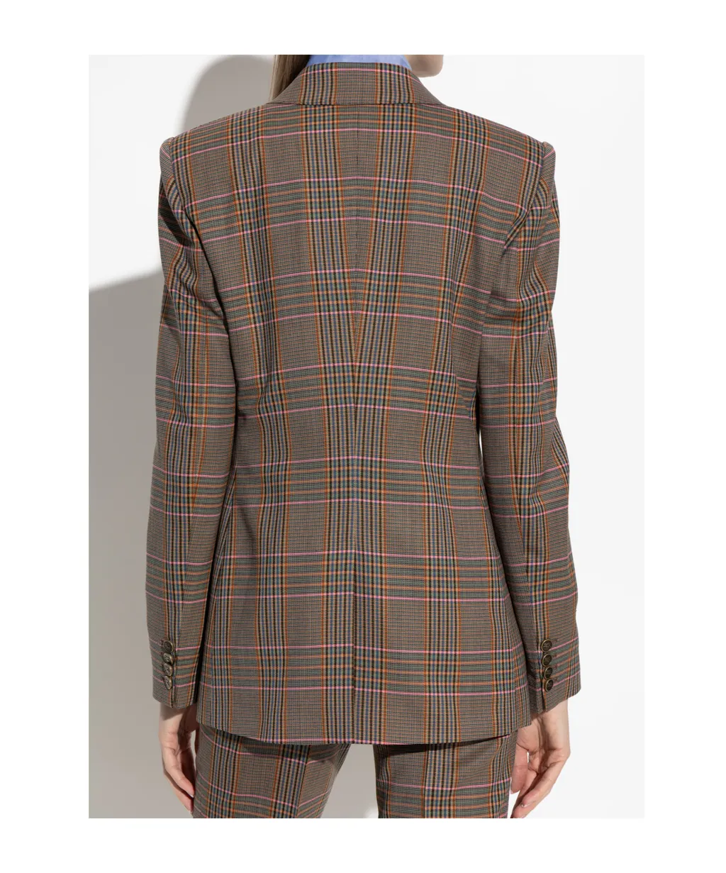 Double Breasted Checked Blazer