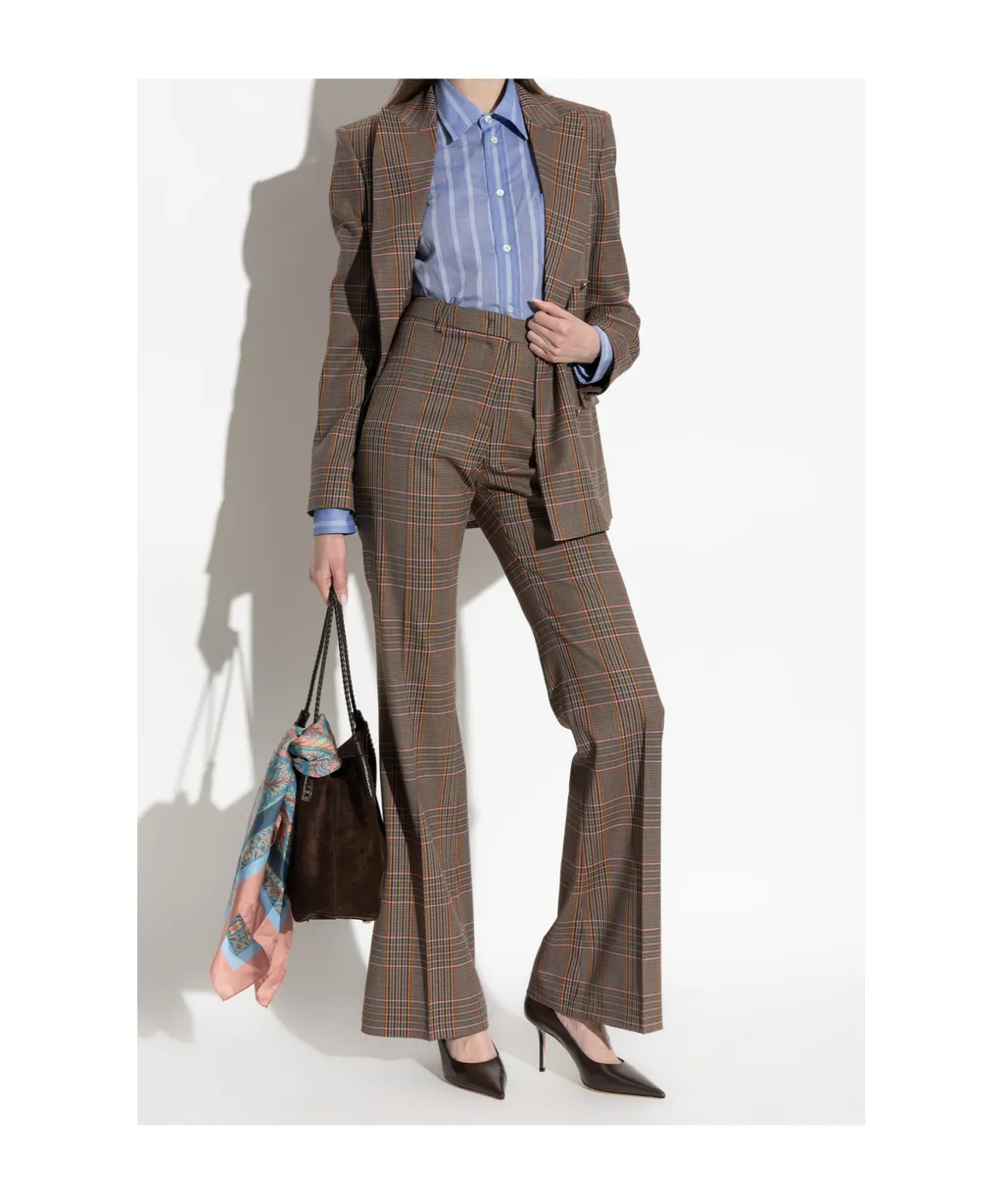 Double Breasted Checked Blazer