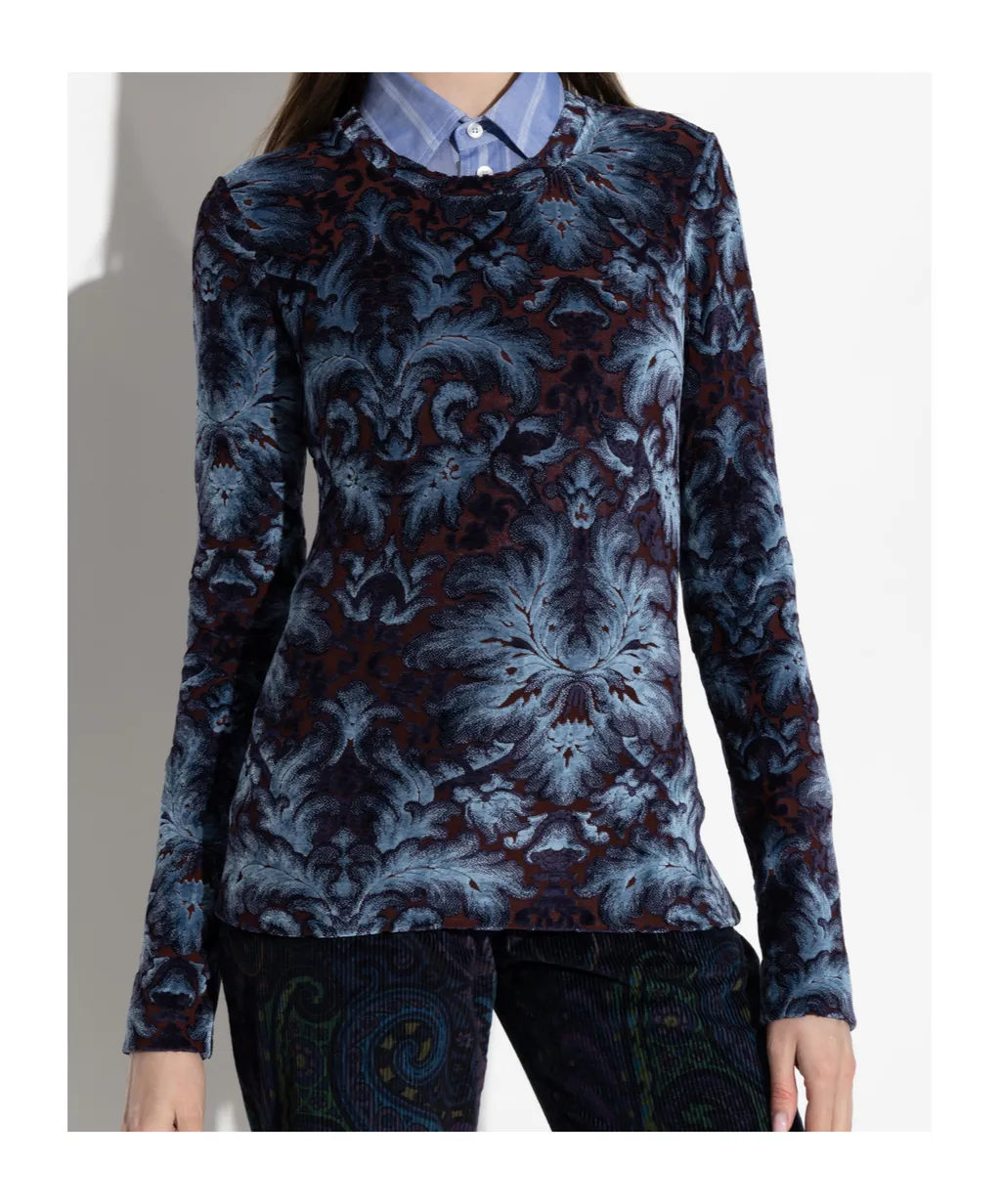 Floral Pattern Long Sleeved Top