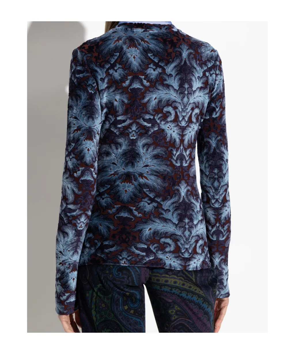 Floral Pattern Long Sleeved Top