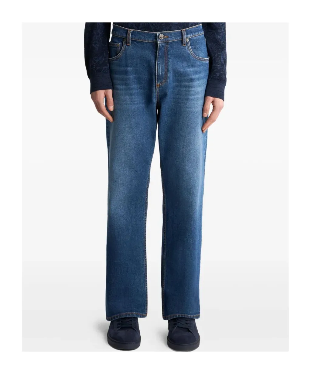 Straight-Leg Jeans With Pegaso