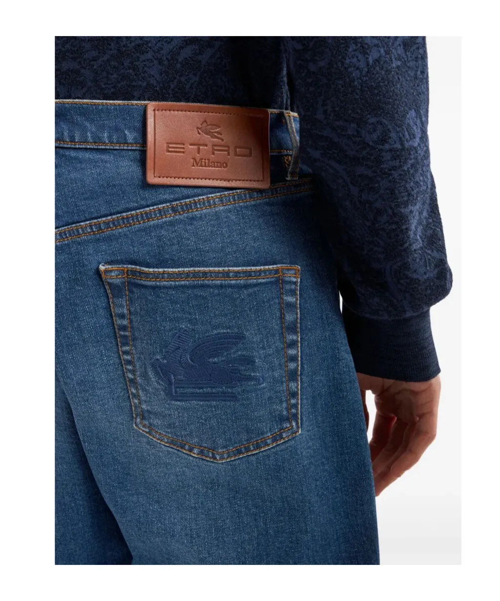 Straight-Leg Jeans With Pegaso